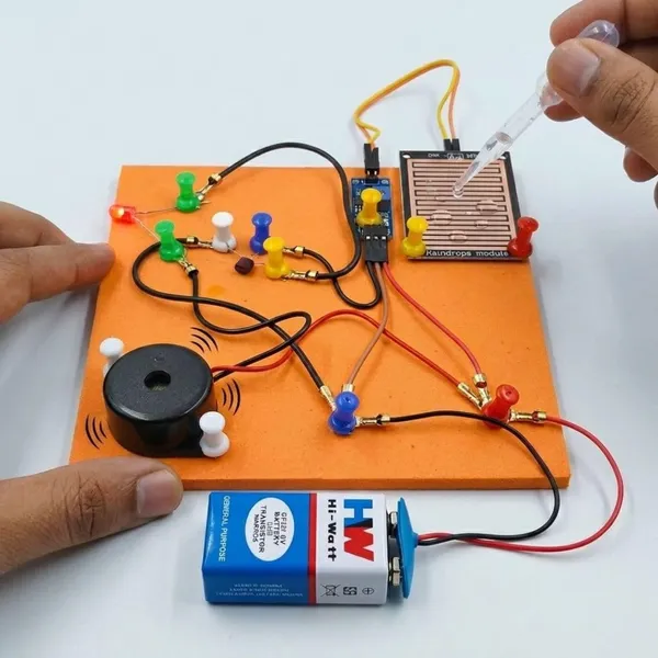 DIY_3-in-1_Fire_Alarm,_Rain_Alarm_and_Intruder_Detection_Security_System_Science_Project_Working_Model_Kit_for_Students_STEM_Educational_Electronics_Experiment_with_Sensors_Buzzer_and_LED