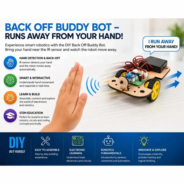 DIY_Back_Off_Buddy_Robot_Runs_Away_from_Hand_IR_Sensor_Based_Smart_Robotic_Car_STEM_Science_Project_Experiment_Working_Model_Robotics_Learning_Educational_Toy_Kit_for_School_Kid_and_Student