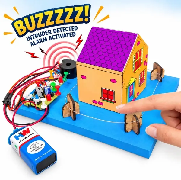 DIY_Fence_Security_Alarm_Working_Model_Physics_Science_Experiment_Project_Intruder_Touch_Detection_System_Educational_STEM_Learning_Kit_for_Class_12_School_Kids_Students_Exhibition