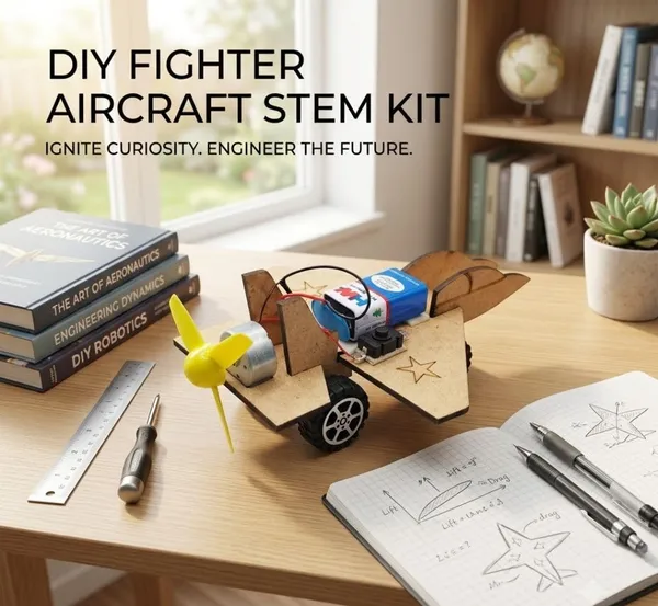 DIY_Fighter_Aircraft_STEM_Educational_Learning_Kit_with_Motor_Powered_Propeller_|_Steam_Toy_Plane_Science_Project_Working_Model_for_School_Exhibition,_Physics_Engineering_Students_and_Kids