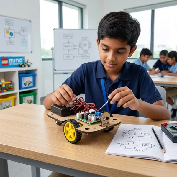 DIY_Hand_Follower_Buddy_Robot_IR_Sensor_Based_Smart_Robotic_Car_Science_Project_Experiment_Working_Model_STEM_Learning_and_Educational_Toy_Kit_for_School_Kids_and_Students