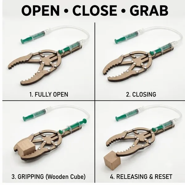 DIY_Hydraulic_Robot_Hand_Project_Kit,_Syringe_Operated_Gripper_Claw_STEM_Science_Experiment_Working_Model