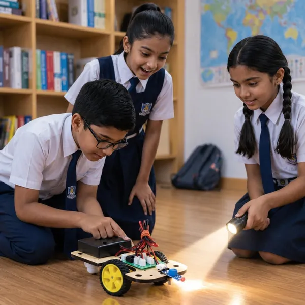 DIY_Light_Chaser_Buddy_Bot_Light_Follower_Smart_Robotic_Car_Ldr_Sensor_Based_Science_Experiment_Project_Working_Model_STEM_Educational_Learning_Toy_Kit_for_School_Kids_and_Students