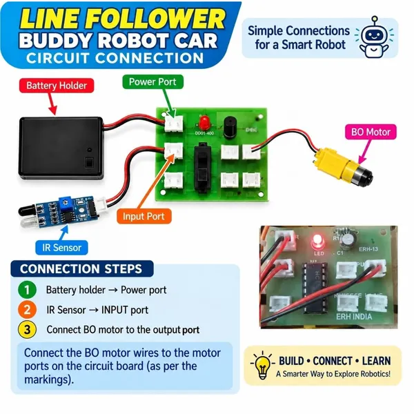 DIY_Line_Follower_Buddy_Robot_Car_with_Black_Line_Track_IR_Sensor_Based_Smart_Robotics_Science_Experiment_Project_Working_Model_STEM_Educational_Kit_for_School_Kids_and_Students