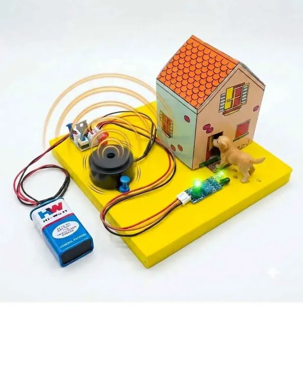 DIY_Paper_House_IR_Sensor_Intruder_Alarm_Security_System_Working_Model_Physics_Project_Experiment_Kit_Science_STEM_Learning_Education_Electronics_with_Buzzer_for_Class_9-12_Students