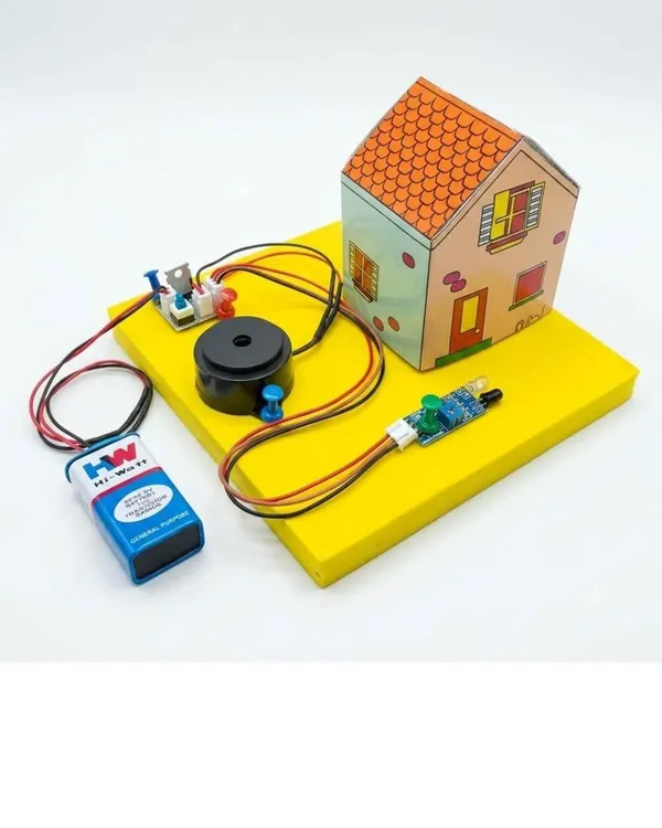 DIY_Paper_House_IR_Sensor_Intruder_Alarm_Security_System_Working_Model_Physics_Project_Experiment_Kit_Science_STEM_Learning_Education_Electronics_with_Buzzer_for_Class_9-12_Students