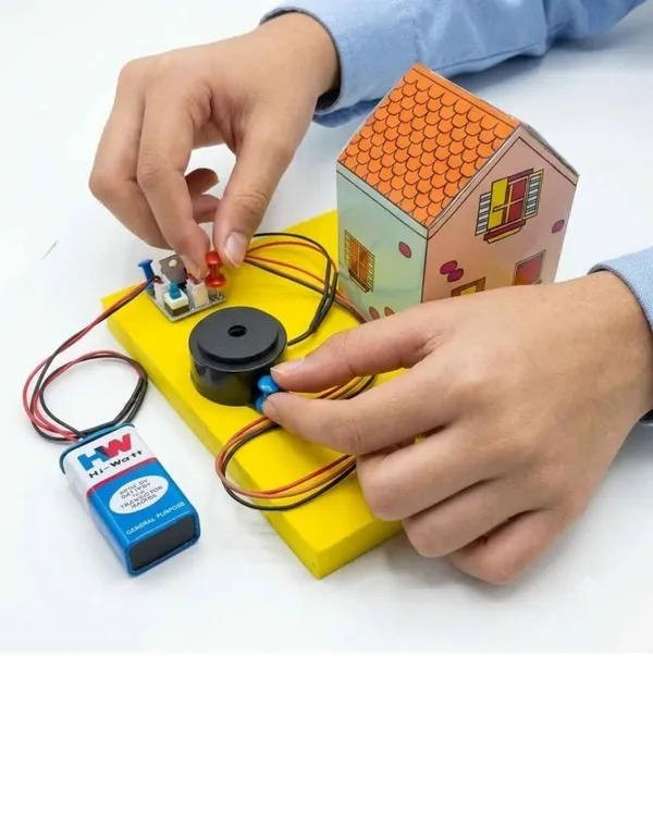 DIY_Paper_House_IR_Sensor_Intruder_Alarm_Security_System_Working_Model_Physics_Project_Experiment_Kit_Science_STEM_Learning_Education_Electronics_with_Buzzer_for_Class_9-12_Students