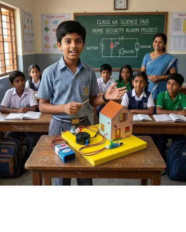 DIY_Paper_House_IR_Sensor_Intruder_Alarm_Security_System_Working_Model_Physics_Project_Experiment_Kit_Science_STEM_Learning_Education_Electronics_with_Buzzer_for_Class_9-12_Students