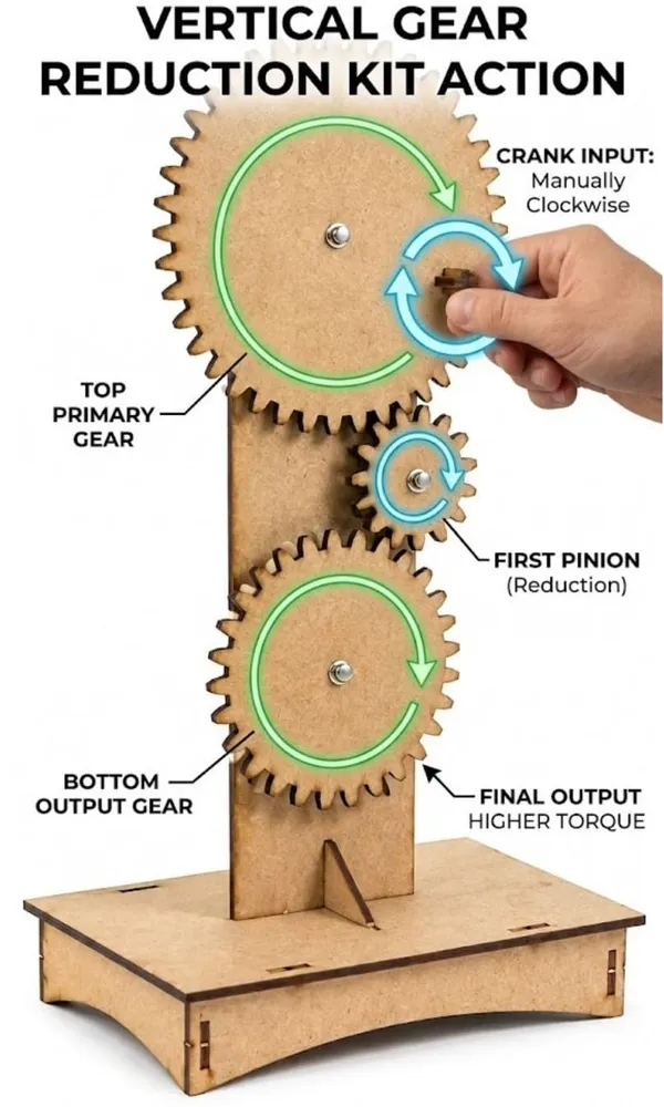 DIY_Wooden_Gear_Reduction_Mechanism_STEM_Learning_Kit_with_Hand_Crank_System|_Mechanical_Engineering_Physics_Working_Model_|_Science_Project_for_School_Exhibition,_Students_and_Kids