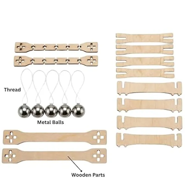 DIY_Wooden_Newton's_Cradle_Working_Model_Science_Project_Physics_STEM_Learning_Kit_Activity_Set_for_School_Kids_and_Students