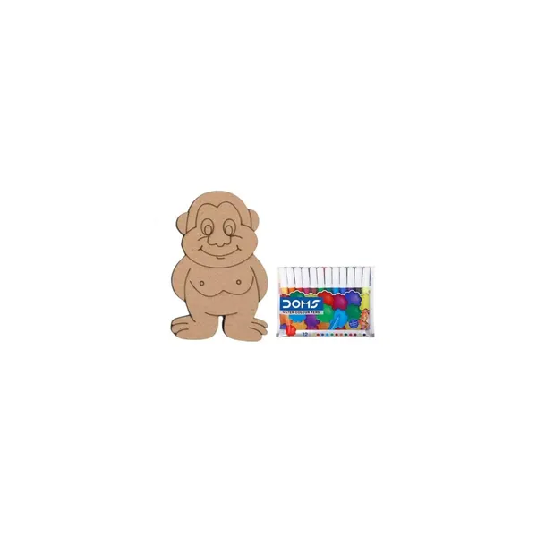 1_Pc_MDF_Wooden_Gorilla_Animals_Cutouts_for_Kids_Crafts_Pre-Marked_DIY_Painting_Kit_for_Art_Projects_Home_Décor_&_School_Activities_with_Sketch_Colour