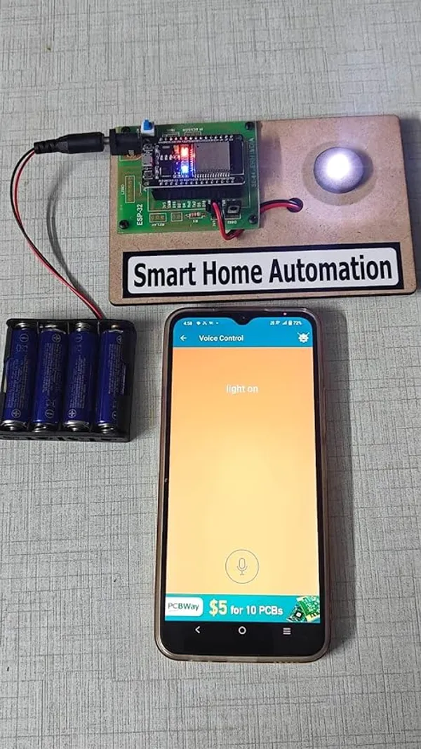 ESP32_Based_Preprogrammed_Voice_Control_Smart_Home_Automation_System_Electronic_Science_Project_Experiment_Working_Model_IOT_STEM_Kit_for_School_Kids_and_Engineering_Students