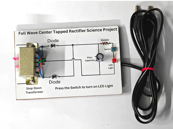 Full_Wave_Center_Tapped_Rectifier_Investigatory_Science_Project_Working_Model_Experiment_Kit_for_Class_12_Students_with_Filter_Capacitor_and_Diode.