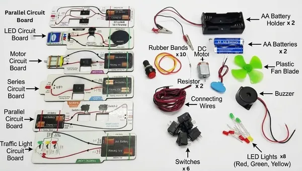 Kids_DIY_Electronics_Circuit_Kit_STEM_Learning_Educational_Science_Project_Set_with_Motor_Buzzer_Traffic_Light_Series_Parallel_Experiments_School_Exhibition_Toy_Class_6–12