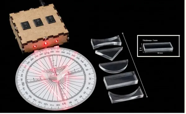 Laser_Optics_Science_Kit_Light_Reflection_Refraction_Experiment_with_Laser_Light_Beam_Box_Lenses_and_Protractor_DIY_STEM_Educational_Learning_Project_for_School_Students