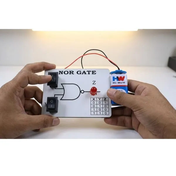 Logic_NOR_Gate_Experiment_Working_Model_for_School_Science_Project_Digital_Electronics_STEM_Learning_Kit_with_Truth_Table_Class_12_Students