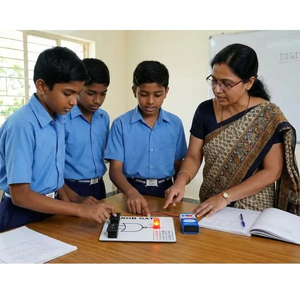 Logic_NOR_Gate_Experiment_Working_Model_for_School_Science_Project_Digital_Electronics_STEM_Learning_Kit_with_Truth_Table_Class_12_Students