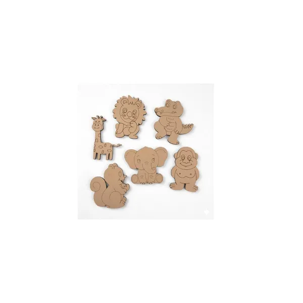 6_Pc_MDF_Wooden_Animals_Cutouts_for_Kids_Crafts_Lion,_Tiger,_Elephant,_Hamster,_Gorilla,_Giraffe,_etc._DIY_Painting_Kit_for_Art_Projects_Home_Décor_&_School_Activities_with_Sketch_Color