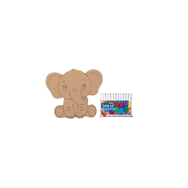 1_Pc_MDF_Wooden_Elephant_Animals_Cutouts_for_Kids_Crafts_Pre-Marked_DIY_Painting_Kit_for_Art_Projects_Home_Décor_&_School_Activities_with_Sketch_Colour