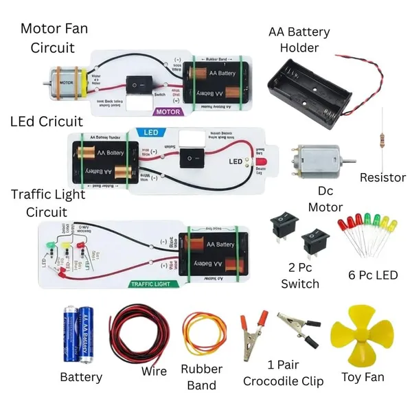 STEM_Learning_DIY_Electronics_Circuit_Kit_for_Kids_Educational_Science_Project_Set_LED_Motor_Traffic_Light_Experiments_School_Exhibition_Toy_Class_6–12