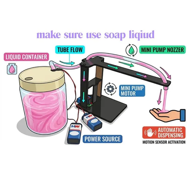 School_Science_Exhibition_Automatic_Soap_Dispense_Project_Working_Model_Educational_STEM_DIY_Kit_with_Mini_DC_Water_Pump_Liquid_Dispenser_Experiment_for_Kids_and_Students_Class_6-12