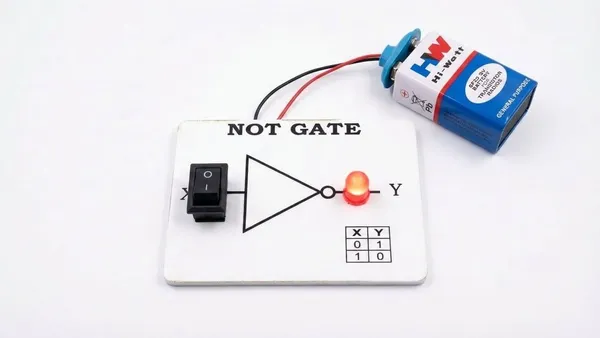 School_Science_Project_Working_Model_Logic_NOT_Gate_Experiment_for_Digital_Electronics_STEM_Learning_Kit_with_Truth_Table_for_Class_12_Students
