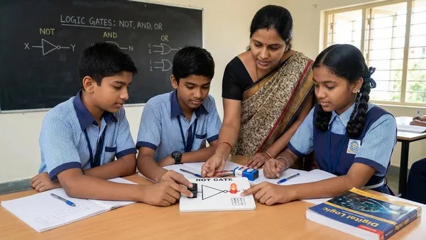 School_Science_Project_Working_Model_Logic_NOT_Gate_Experiment_for_Digital_Electronics_STEM_Learning_Kit_with_Truth_Table_for_Class_12_Students