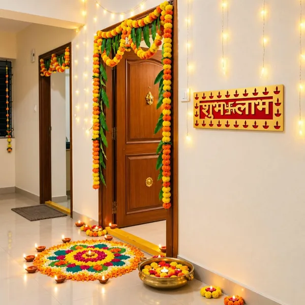 Shubh_Labh_Golden_Diya_Border_Wooden_Nameplate_for_Festive_Entrance_Décor_Auspicious_Shubh_Labh_Wall_Hanging_Sign_for_Traditional_Indian_Home_Decoration