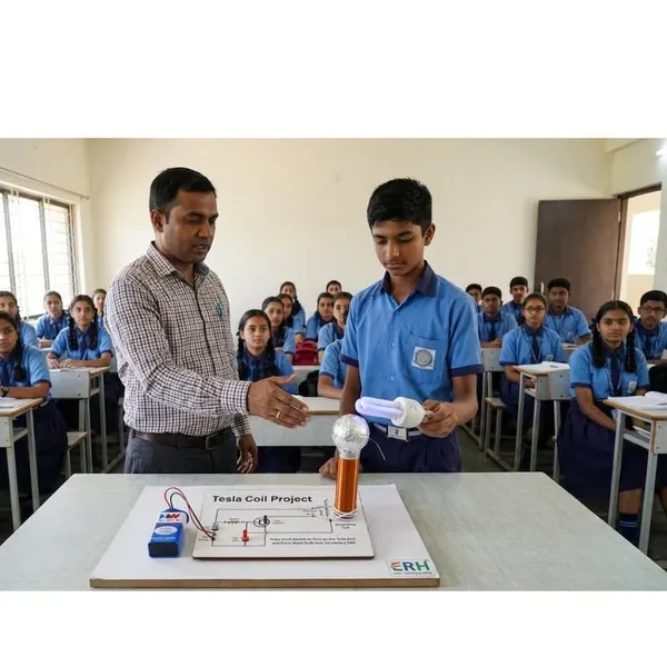 Tesla_Coil_Wireless_Power_Transmission_Science_Project_with_CFL_Bulb_Working_Model_STEM_Educational_Learning_Physics_Experiment_for_School_Exhibition_Class_9-12