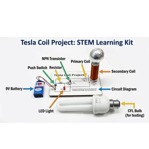 Tesla_Coil_Wireless_Power_Transmission_Science_Project_with_CFL_Bulb_Working_Model_STEM_Educational_Learning_Physics_Experiment_for_School_Exhibition_Class_9-12