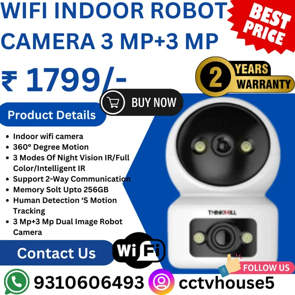 Thinkwill_WIFI_Indoor_3_MP+3_MP_Camera_|_360°_Degree_Motion_|_Full_HD_Home_Security_|_Full_Color|_Night_Vision_|_2_Way_Communication_