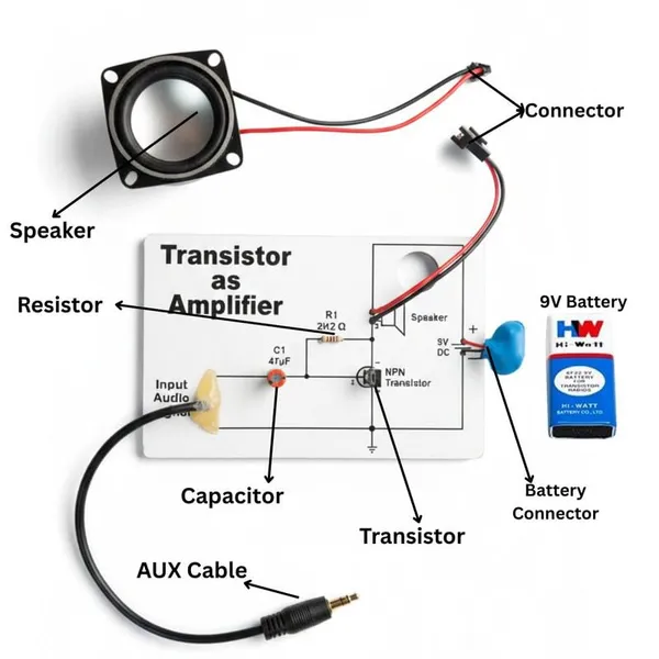 Transistor_as_Amplifier_Experiment_Working_Model_for_School_Science_Project_Electronics_Educational_STEM_Learning_Kit_for_Students_Class_12