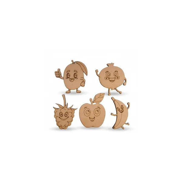 5_Pc_MDF_Wooden_Animals_Cutouts_for_Kids_Crafts_Apple,_Banana,_Mango,_Pomegranate,_Berryetc._DIY_Painting_Kit_for_Art_Projects_Home_Décor_&_School_Activities_with_Sketch_Color