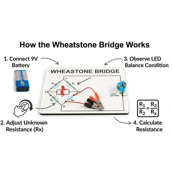 Wheatstone_Bridge_Working_Model_Class_12_Physics_Science_Project_for_Practical_Electronics_Experiment,_STEM_Learning_Kit