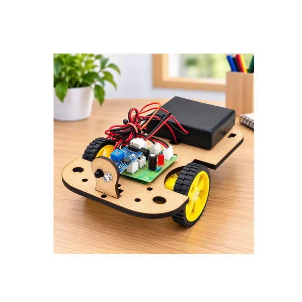 DIY_Traffic_Bot_Working_Model_Stops_When_It_Sees_an_Obstacle_IR_Sensor_Based_Smart_Robotic_Car_Science_Project_Experiment_STEM_Learning_Educational_Toy_Kit_for_School_Kids_and_Students