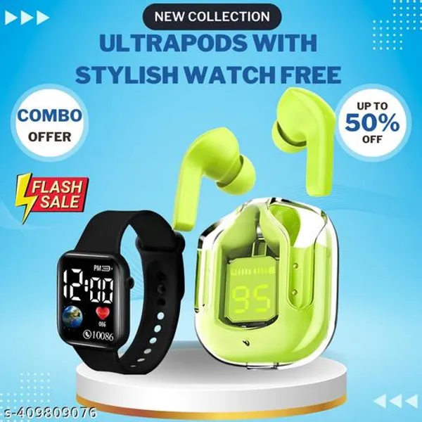 Ultrapod_With_Digital_Watch_True_Wireless_Bluetooth_Earphones_With_3_Hours_Of_Playtime_Compatible_For_All_Smartphones_White_Bluetooth_Earbuds_Bluetooth_Headphones_Bluetooth_Earphones_Wireless_Headphones_Wireless_Earphones_Airpods_Tws_Airpod_Pro_Cover