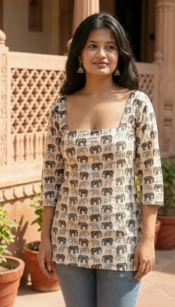 Cotton_Printed_Short_Kurti_With_Adjustable_Chest_Size