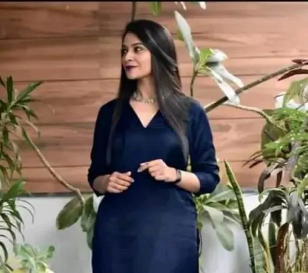 Blue_Rayon_Solid_Kurti_With_Pant