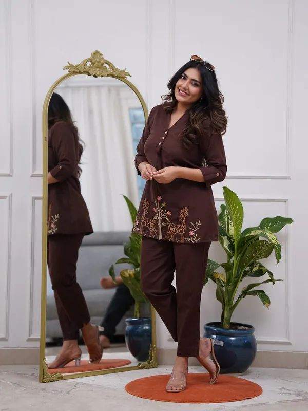 Maroon_Rayon_Premium_And_Elegant_Co_Ord_Set_For_Women