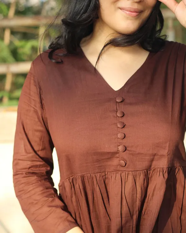 Coffee_Rayon_Premium_And_Elegant_Kurti_With_Palazzo_Pant_For_Women