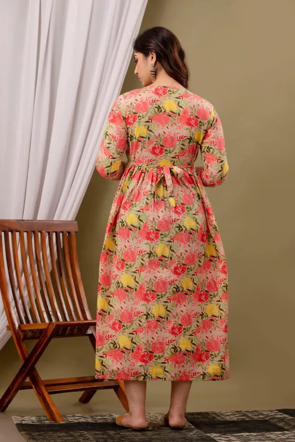 Beige_Cotton_Floral_Maternity_Gown_For_Women