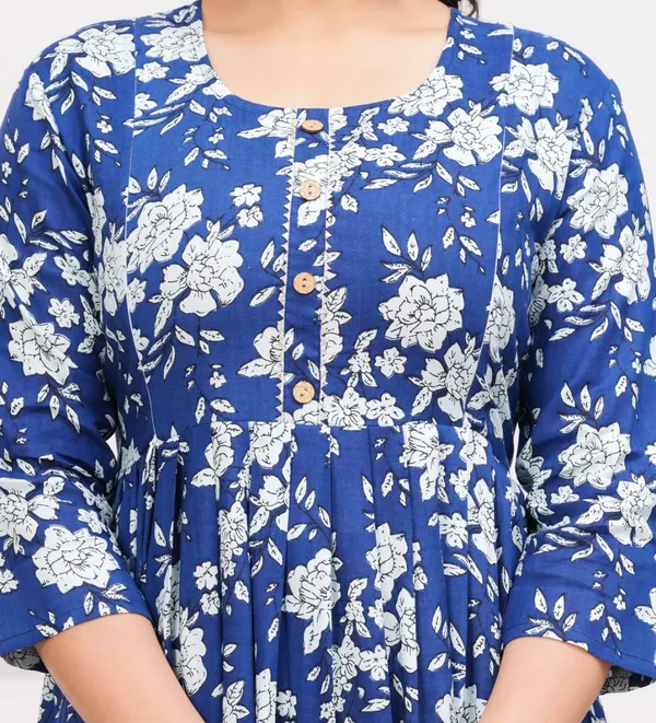 Blue_Cotton_Floral_Maternity_Gown_For_Women