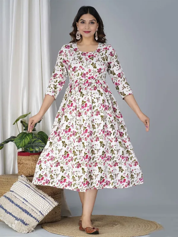 Red_Cotton_Floral_Maternity_Gown_For_Women