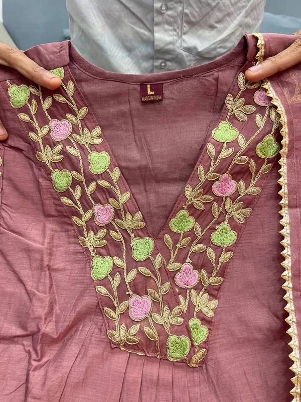 Pink_Mul_Chanderi_Embroidered_Anarkali_Kurti_Pant_Dupatta_Set_For_Women