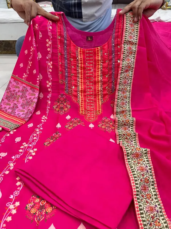 Pink_Diamond_Silk_Embroidered_Kurti_Pant_Dupatta_Set_For_Women
