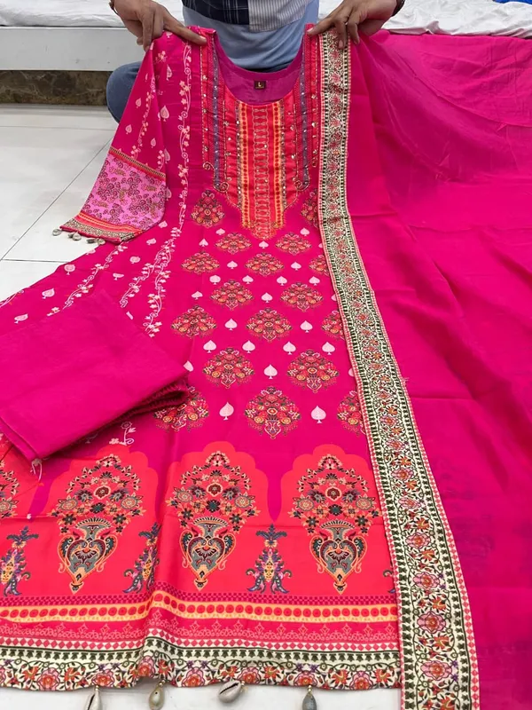 Pink_Diamond_Silk_Embroidered_Kurti_Pant_Dupatta_Set_For_Women