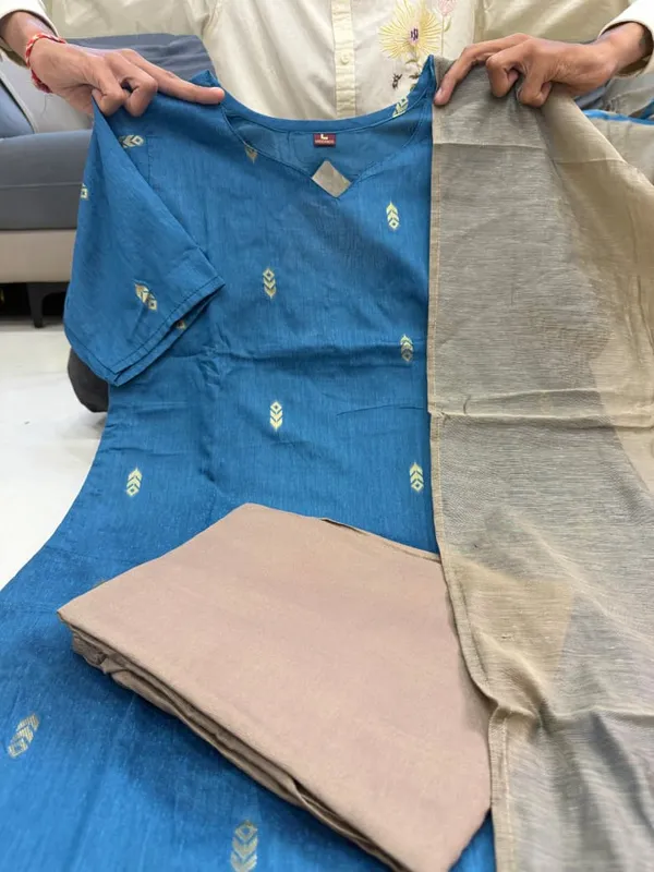 Blue_Kanchi_Cotton_Printed_Kurti_Pant_Dupatta_Set_For_Women