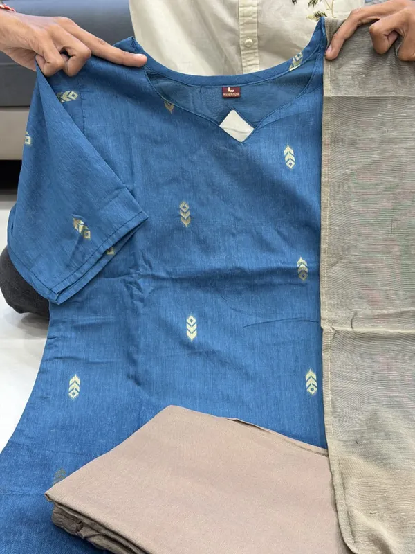 Blue_Kanchi_Cotton_Printed_Kurti_Pant_Dupatta_Set_For_Women