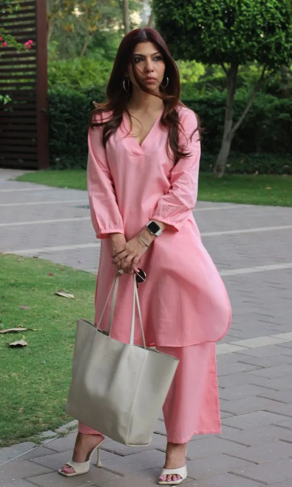 Peach_Cotton_Slub_Straight_Kurta_Pant_Set_For_Women