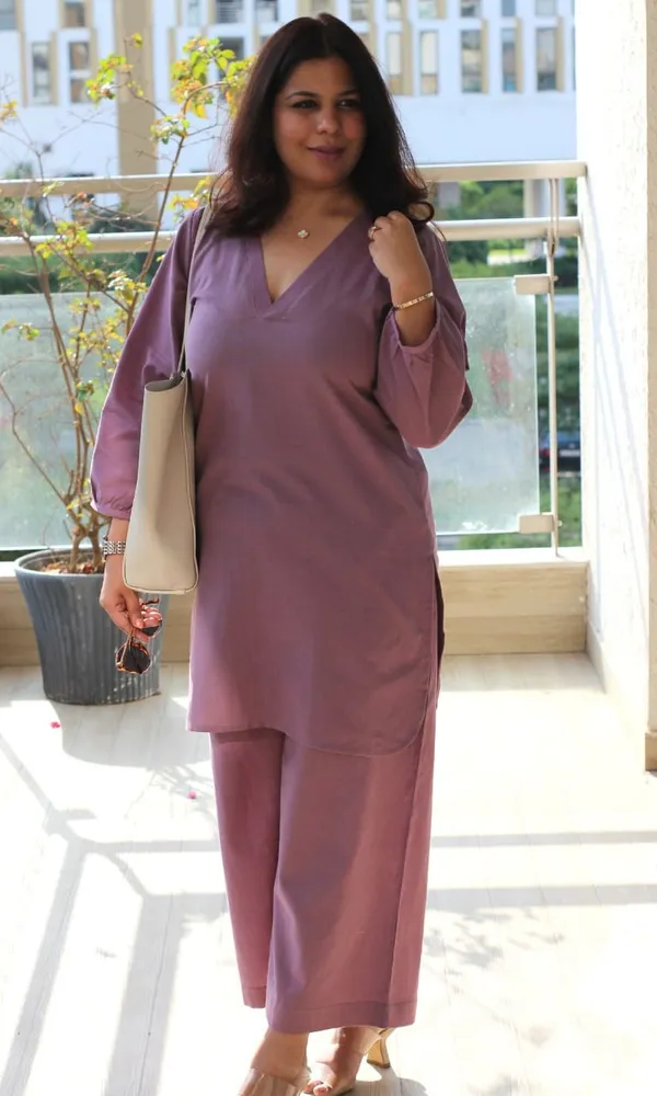 Purple_Cotton_Slub_Straight_Kurta_Pant_Set_For_Women